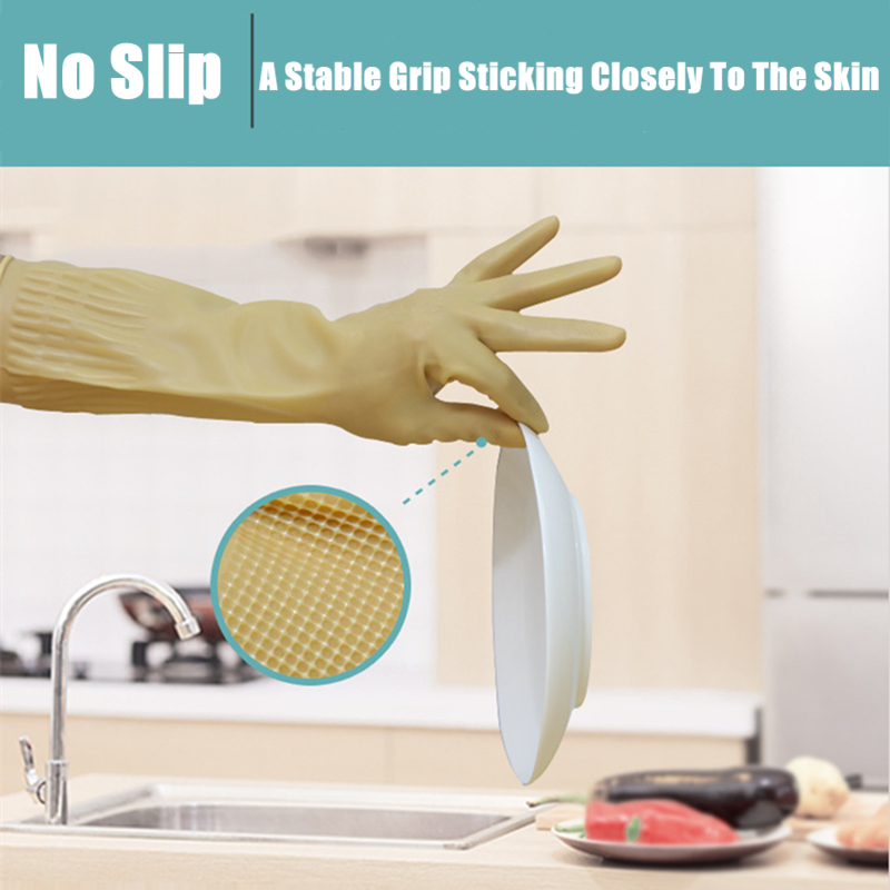 Dish Glove Rubber - قفازات مطاطية طويلة قابلة لإعادة الاستخدام