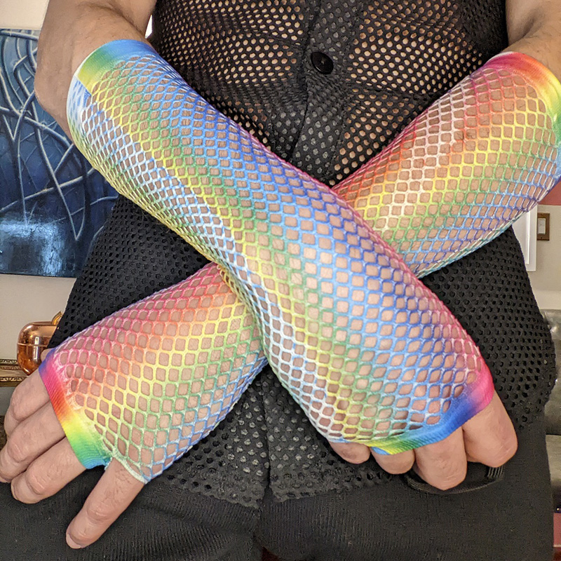 Fingerless Glove Knit - زوج واحد من قفازات الشبك الطويلة