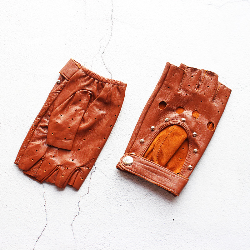قفازات نسائية جلدية نصفية الأص - مراجعة Leather Driving Glove وسعره