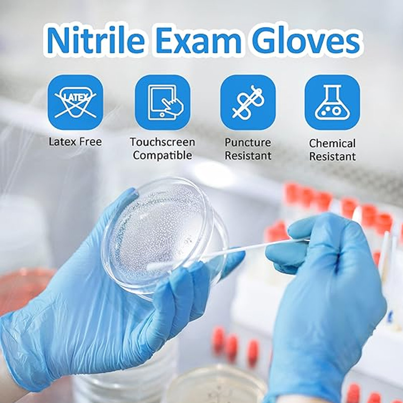 قفازات نيتريل طبية زرقاء، عبوة - مراجعة Exam Glove Nitrile وسعره