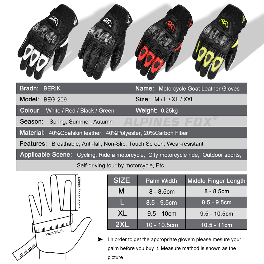 قفازات BERIK من جلد الماعز للد - مراجعة Cycling Glove Padded وسعره